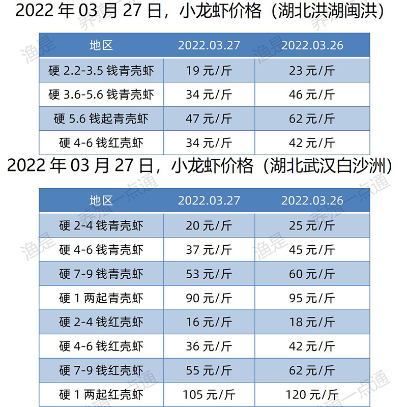 2022.03.27，小龙虾价格（湖北）