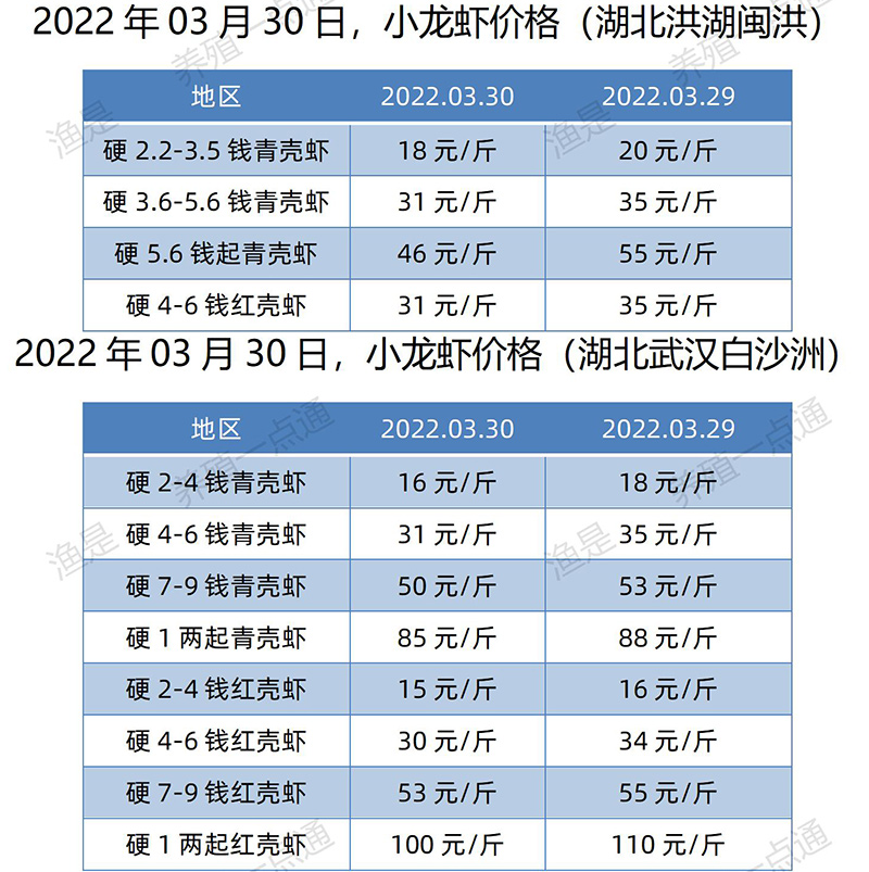 2022.03.30，小龙虾价格（湖北）。