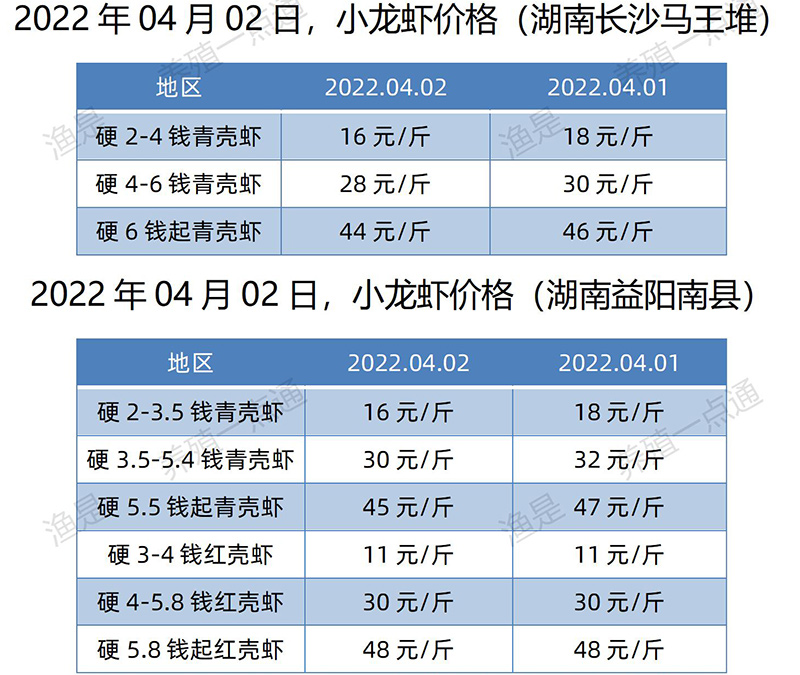 2022.04.02，小龙虾价格（湖南）