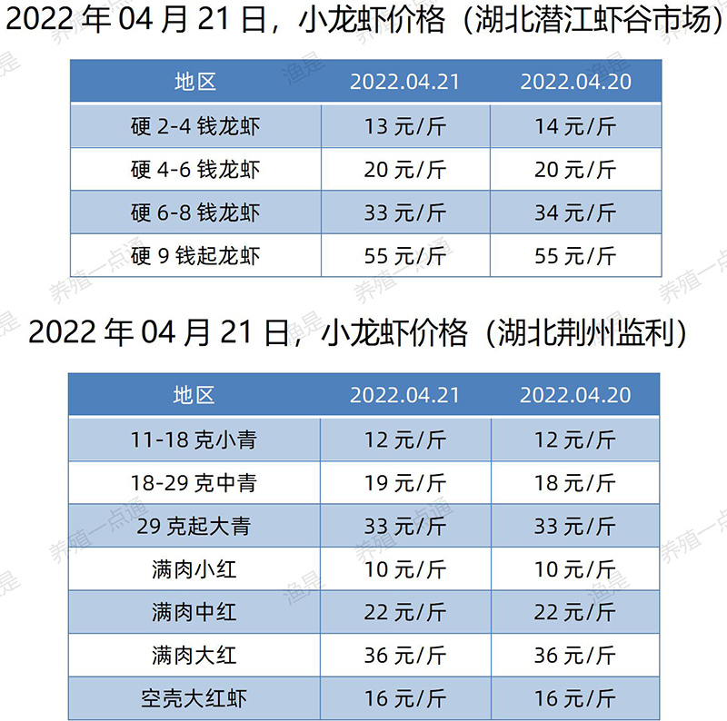 2022.04.21，小龙虾价格（湖北）