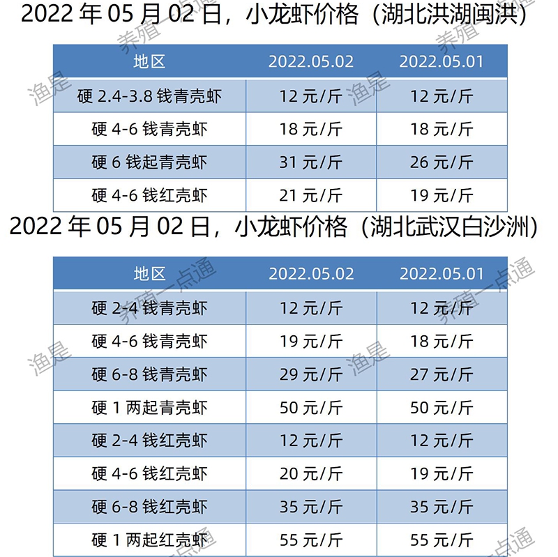 2022.05.02，小龙虾价格（湖北）