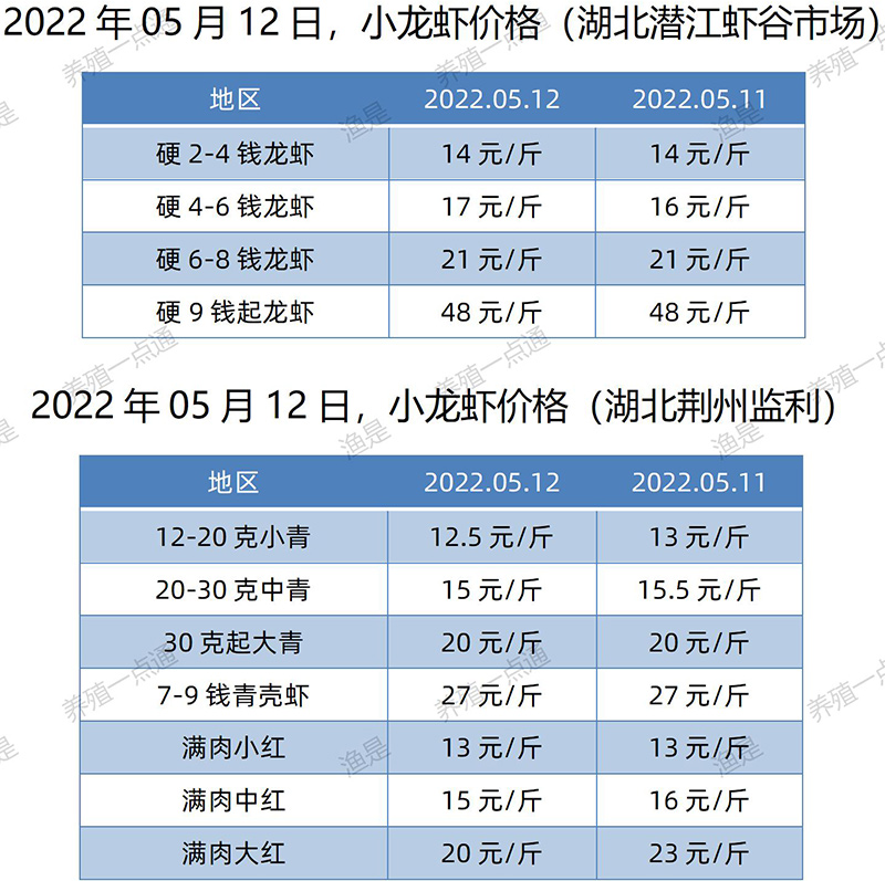 2022.05.12，小龙虾价格（湖北）