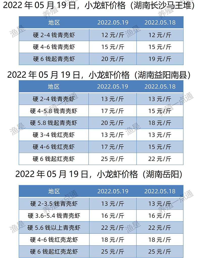 2022.05.19，小龙虾价格（湖南）