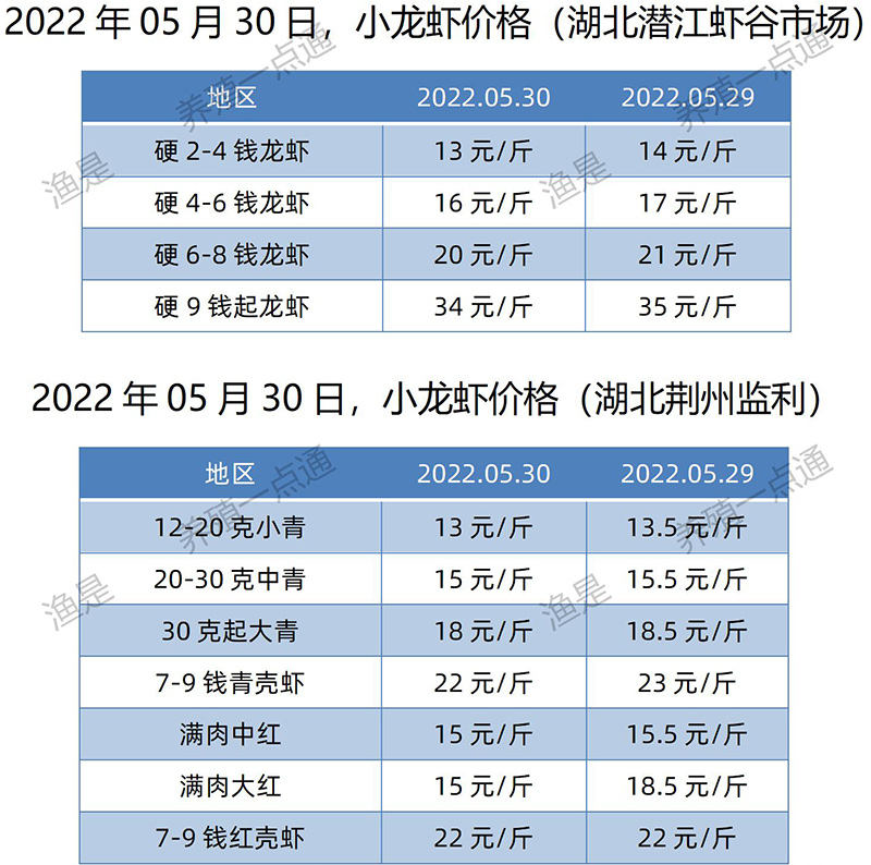 2022.05.30，小龙虾价格（湖北）