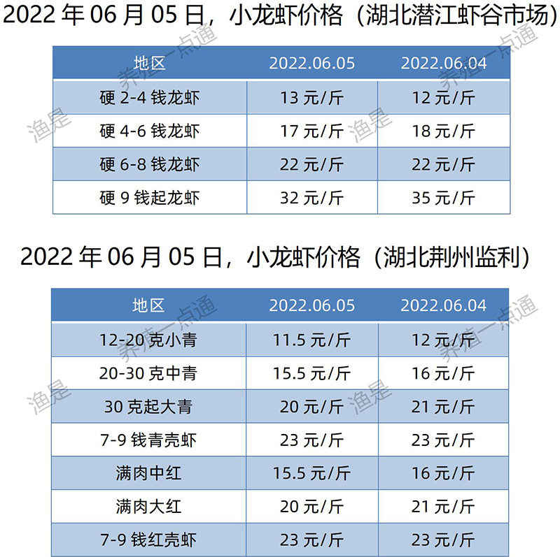 2022.06.05，小龙虾价格（湖北）