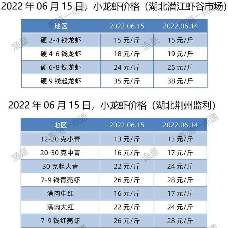 2022.06.15，小龙虾价格（湖北）