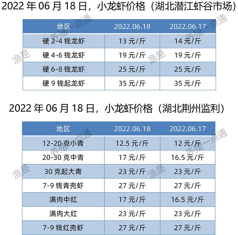 2022.06.18，小龙虾价格（湖北）