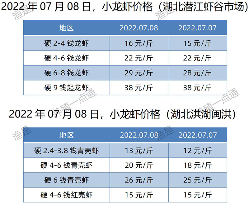 2022.07.08，小龙虾价格（湖北）