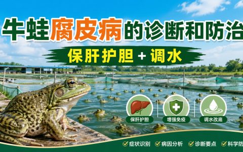 【牛蛙】牛蛙腐皮病的诊断和防治，保肝护胆+调水